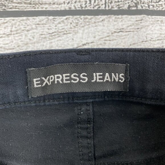 Express High Rise Legging Women Size 2 Short Distressed Denim Pants - Stretch - Picture 6 of 14